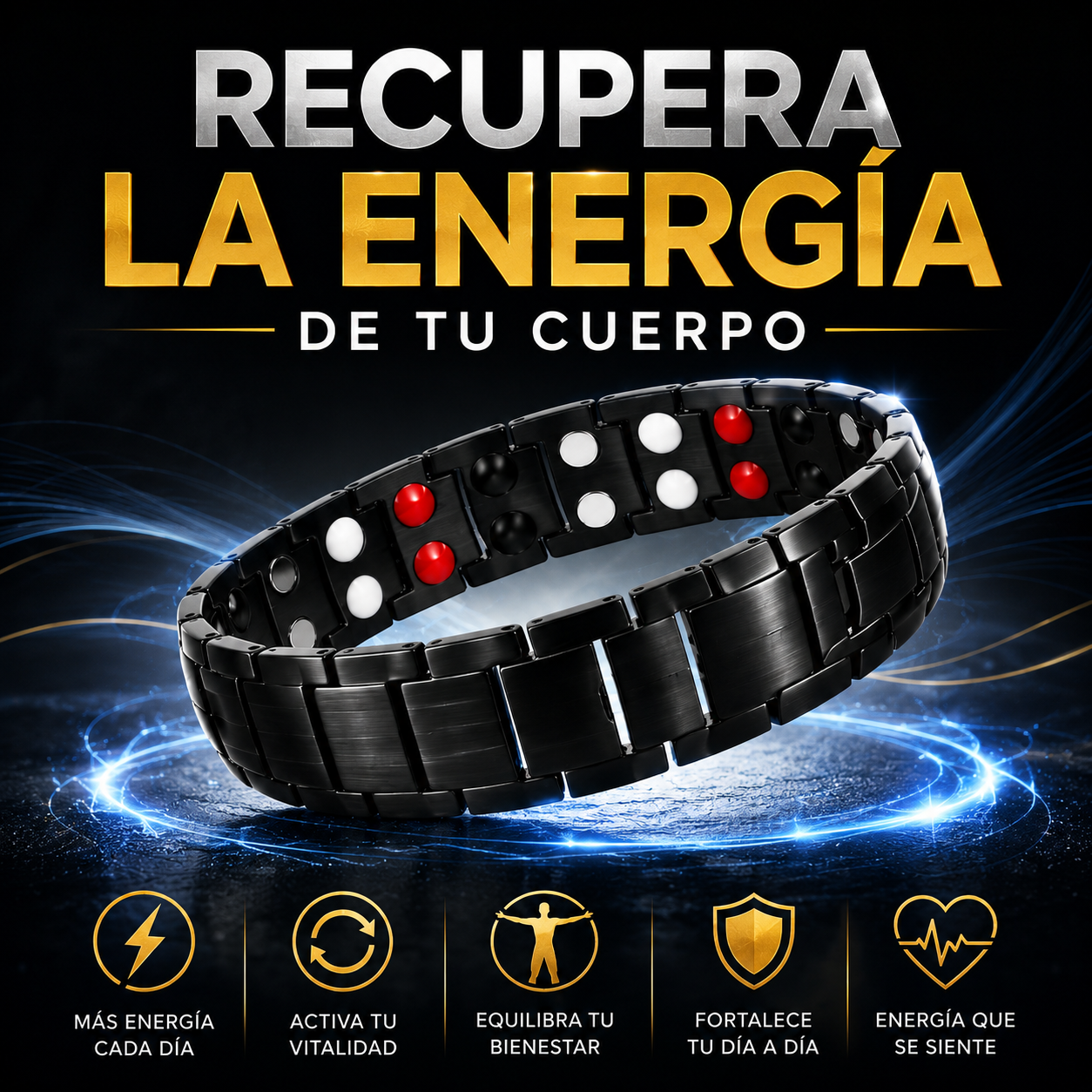 BRAZALETE DE TERAPIA MAGNÉTICA MULTIBENEFICIOS.