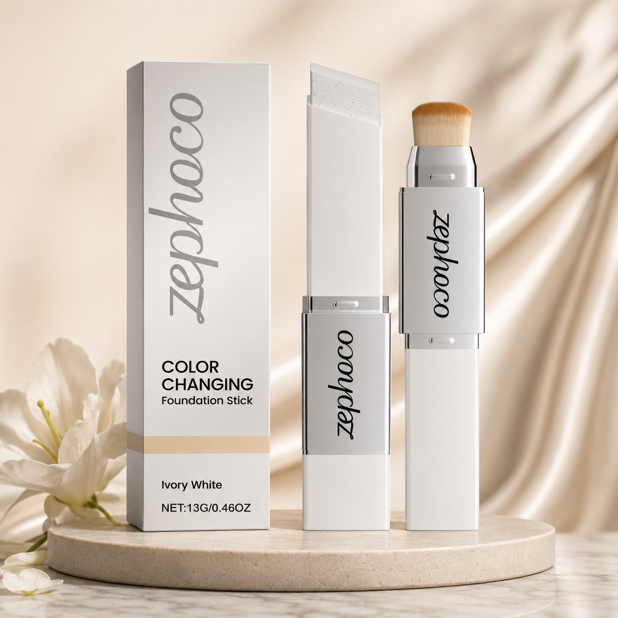 BASE DE MAQUILLAJE ADAPTABLE + BROCHA ● PIEL PERFECTA EN SEGUNDOS.