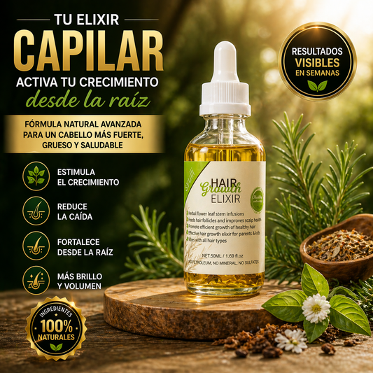 ELIXIR CAPILAR - FRENA LA CAIDA Y RECUPERA TU CABELLERA✨✅ + ¡GUÍA DE CUIDADO GRATIS!