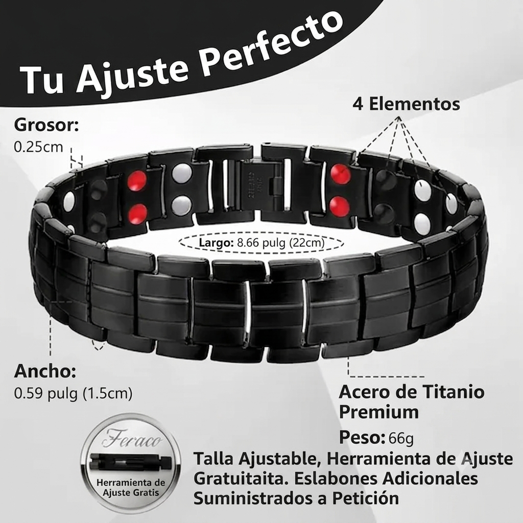 BRAZALETE DE TERAPIA MAGNÉTICA MULTIBENEFICIOS.